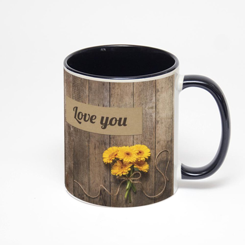 Чёрная кружка с фотопечатью