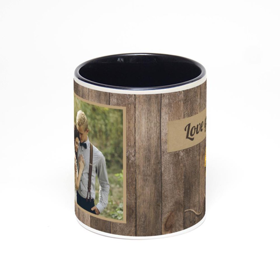 Чёрная кружка с фотопечатью