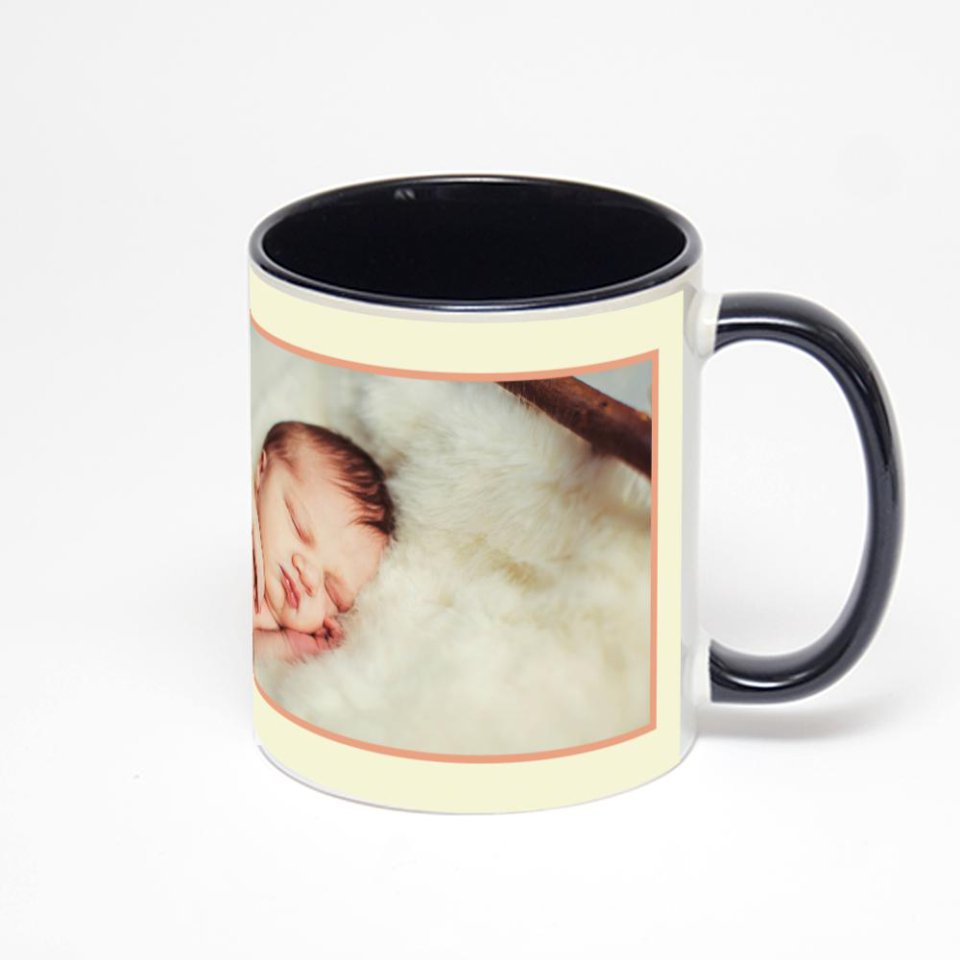 Чёрная кружка с фотопечатью