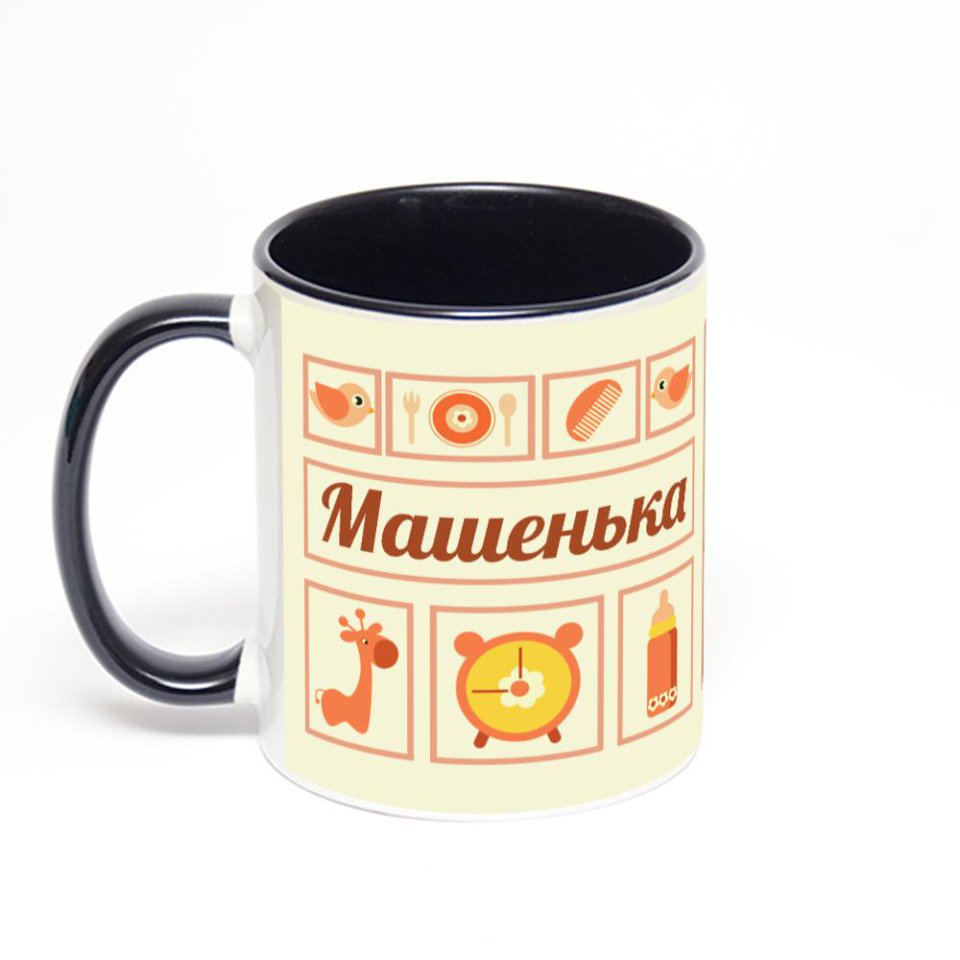 Чёрная кружка с фотопечатью