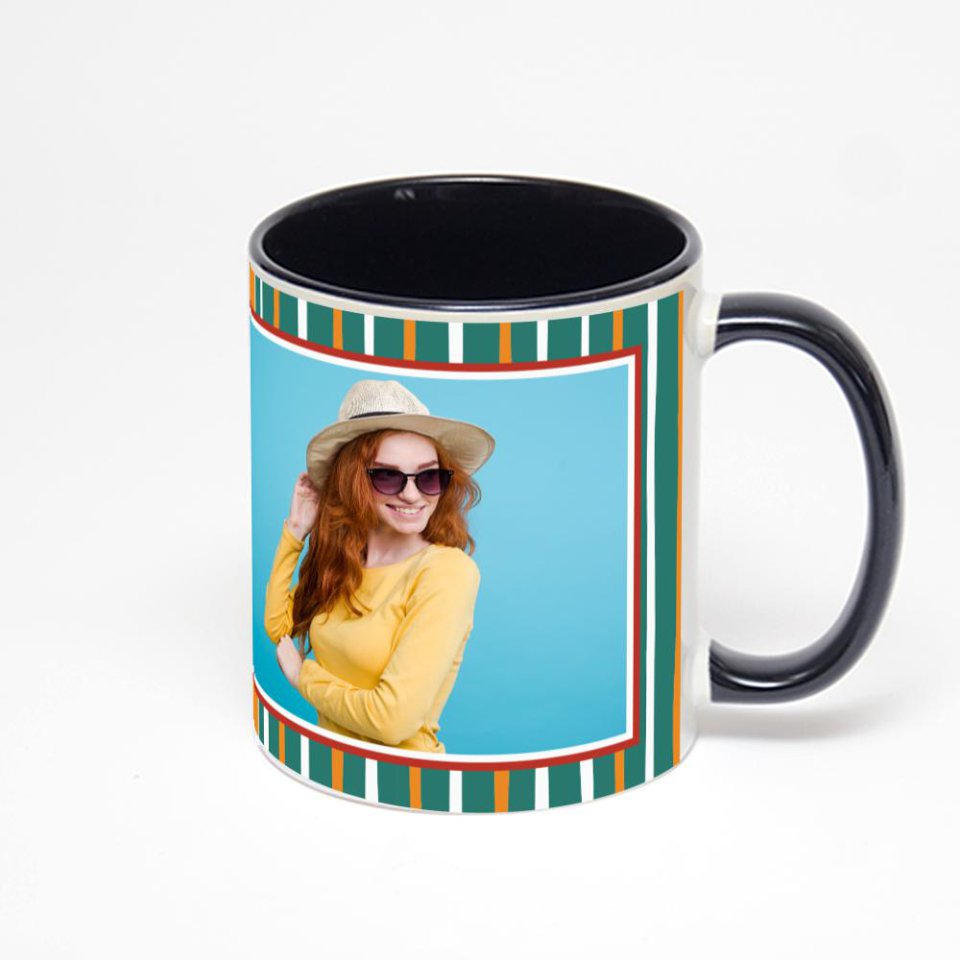 Чёрная кружка с фотопечатью