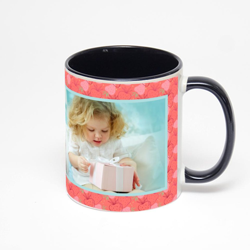 Чёрная кружка с фотопечатью