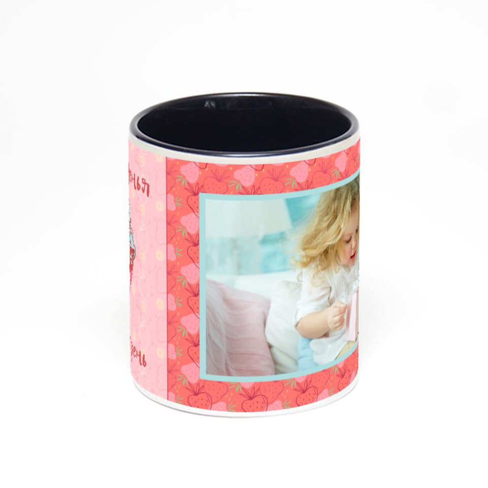 Чёрная кружка с фотопечатью