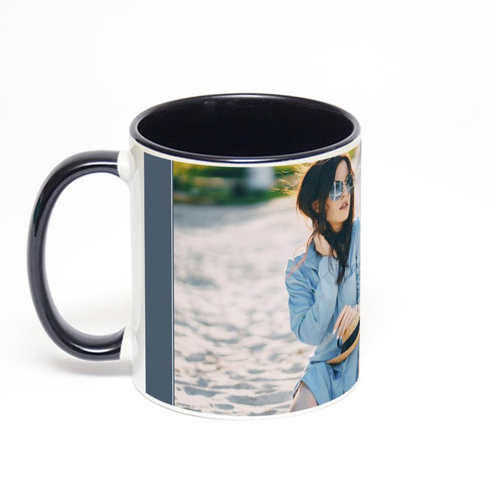 Чёрная кружка с фотопечатью