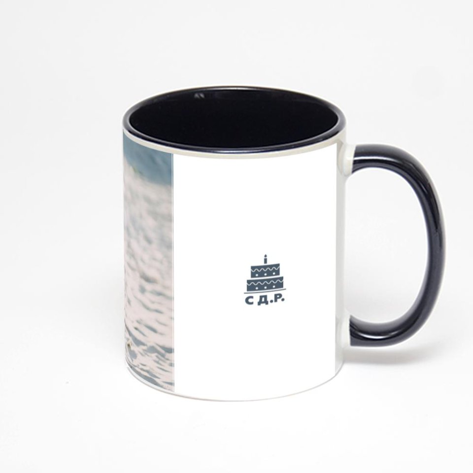 Чёрная кружка с фотопечатью