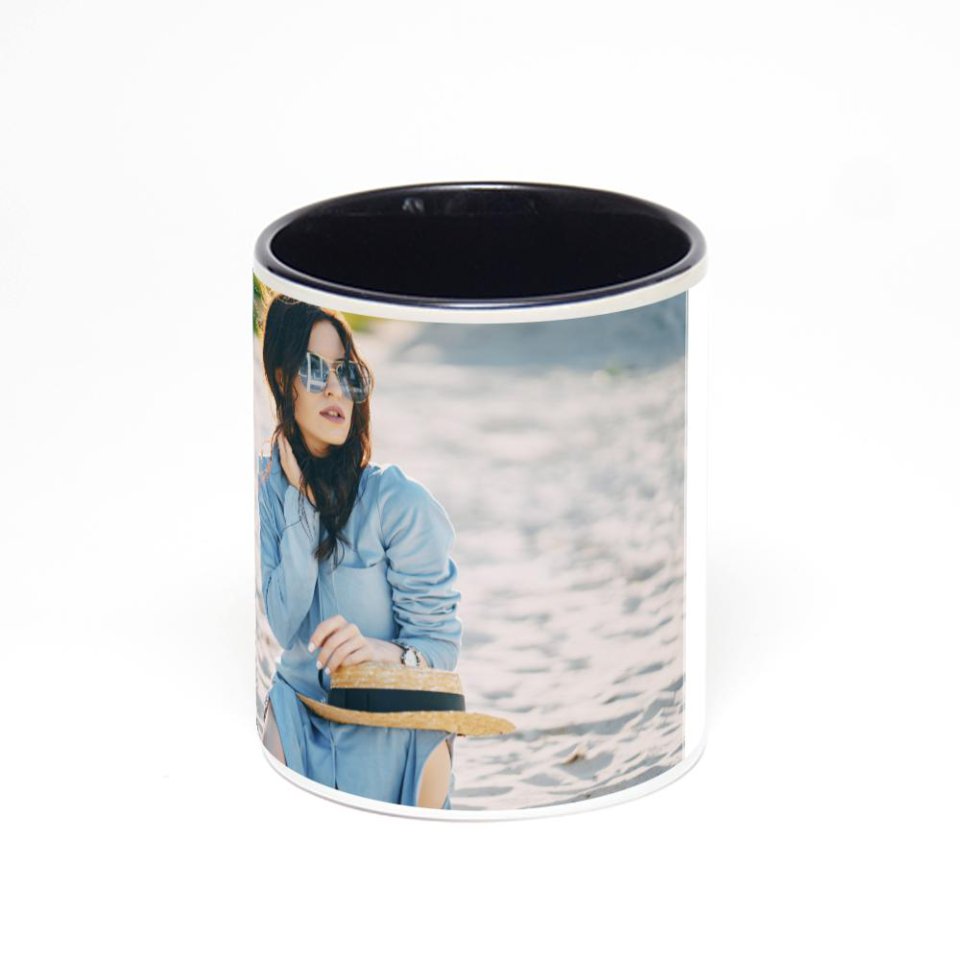 Чёрная кружка с фотопечатью