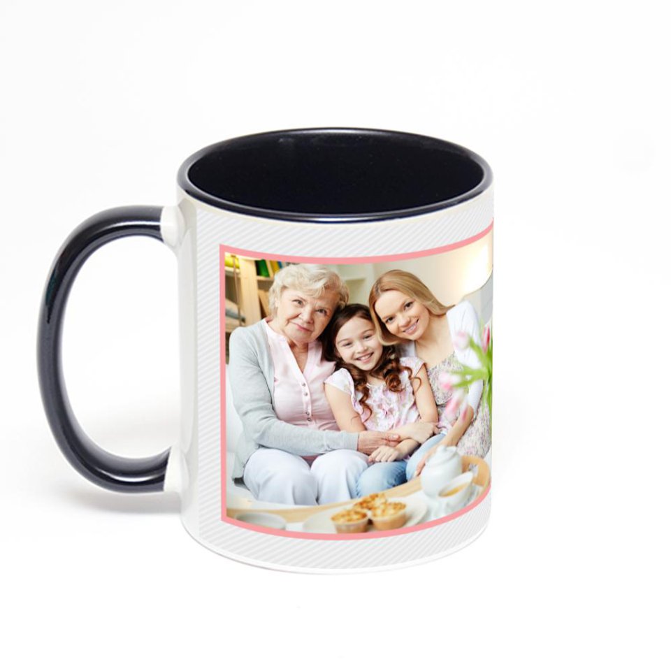 Чёрная кружка с фотопечатью