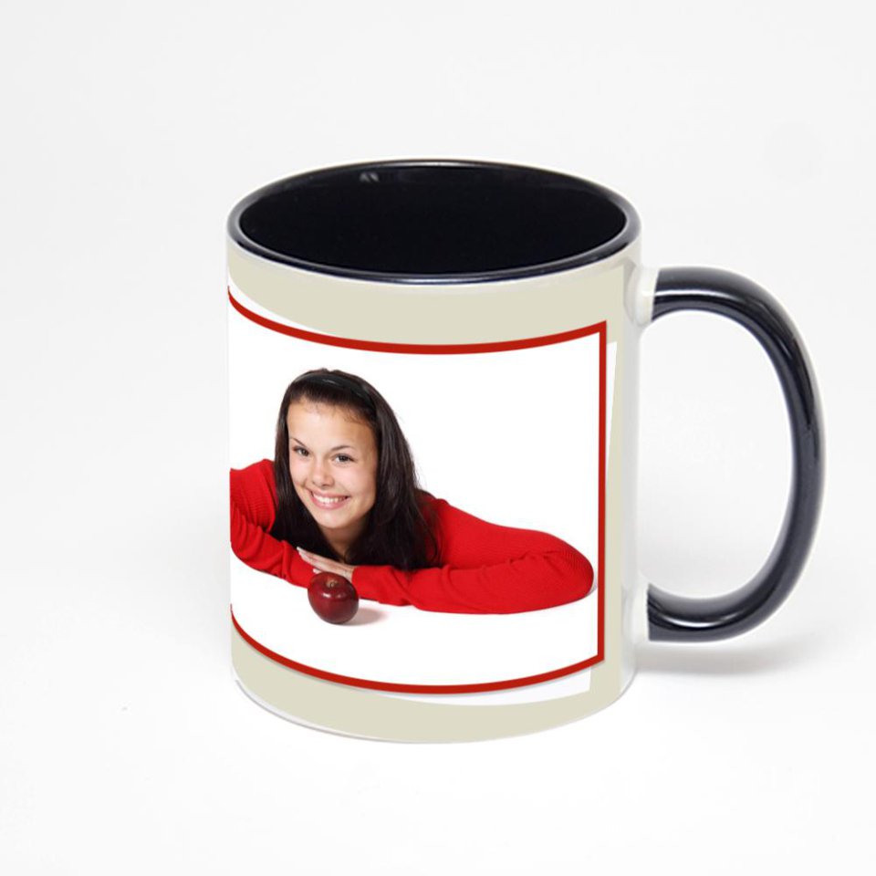 Чёрная кружка с фотопечатью