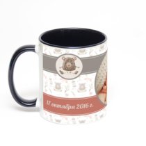 Чёрная кружка с фотопечатью