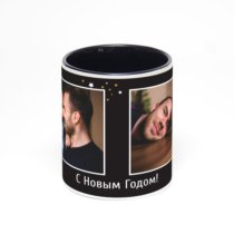 Чёрная кружка с фотопечатью