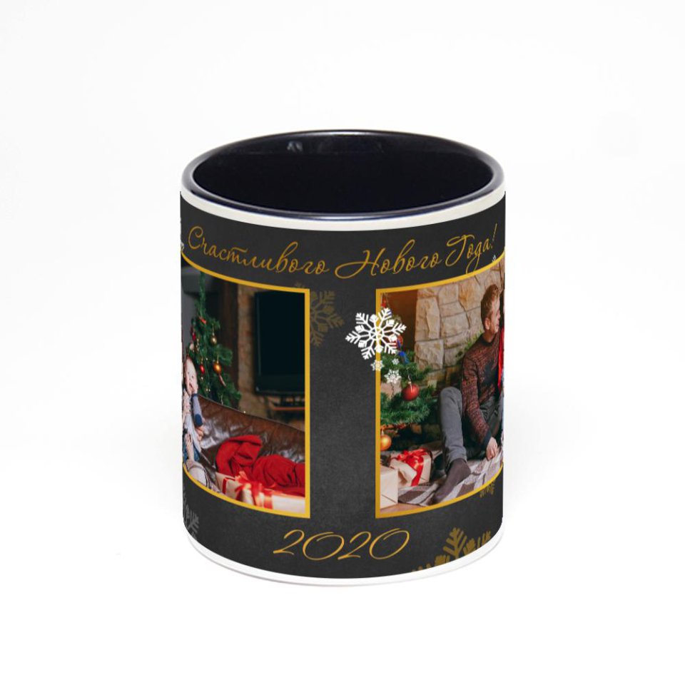 Чёрная кружка с фотопечатью