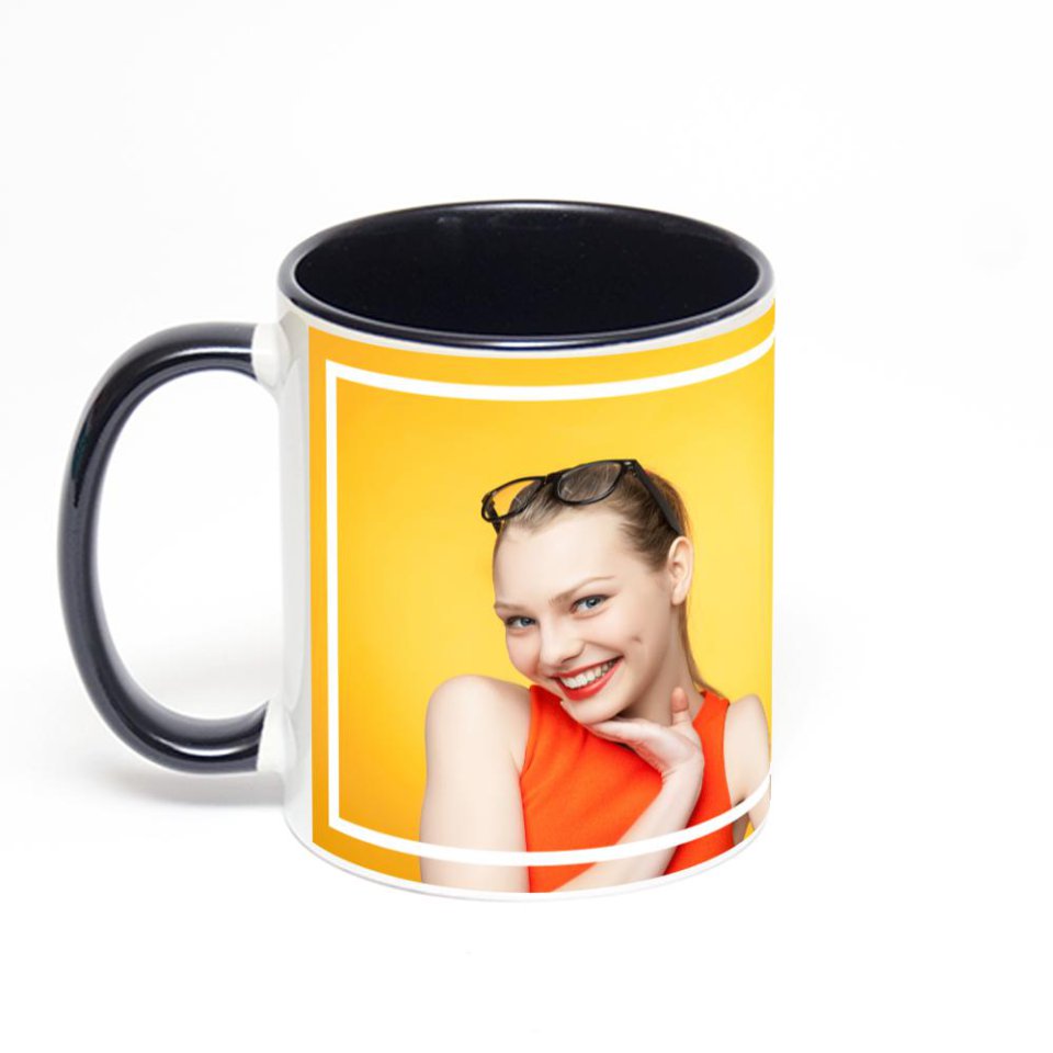 Чёрная кружка с фотопечатью