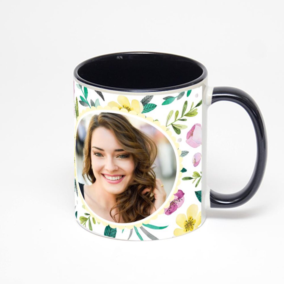 Чёрная кружка с фотопечатью