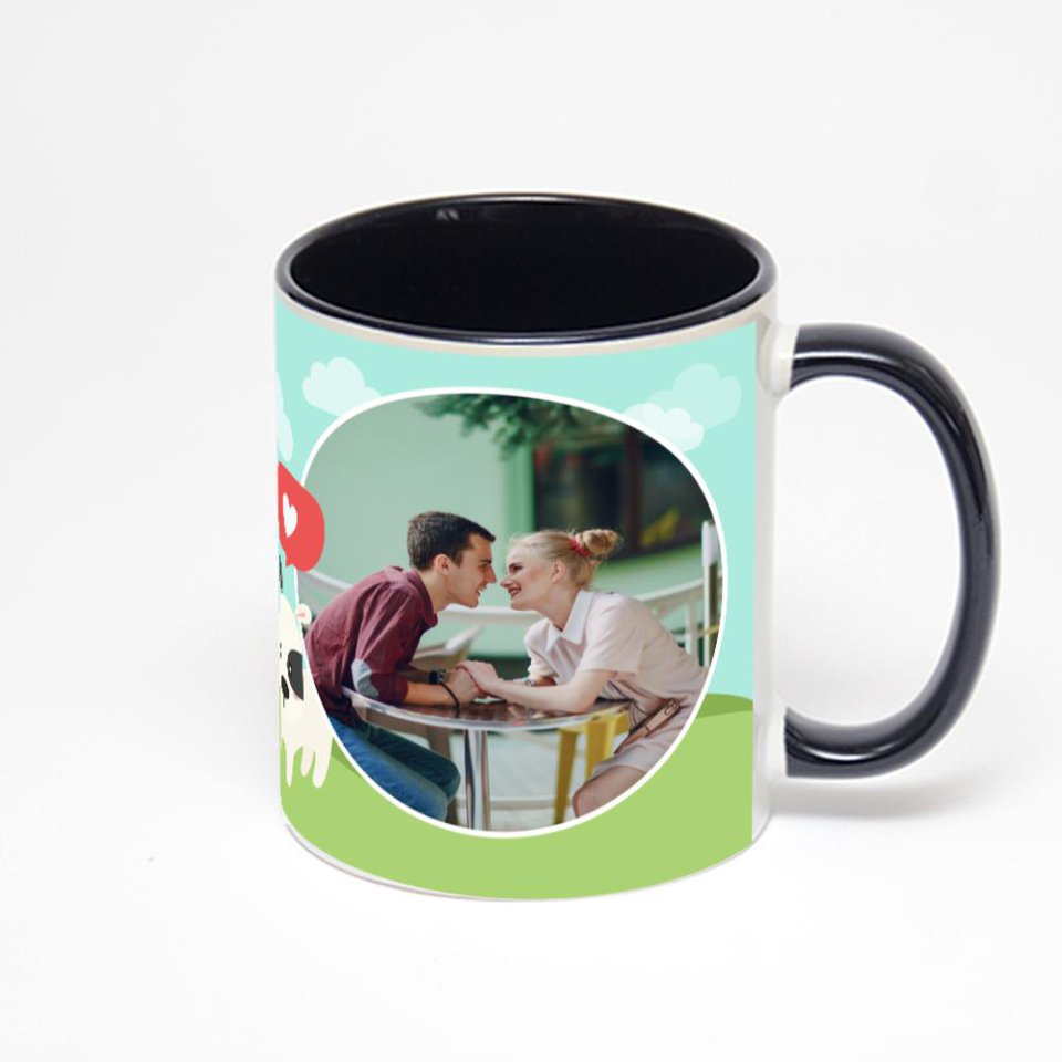 Чёрная кружка с фотопечатью