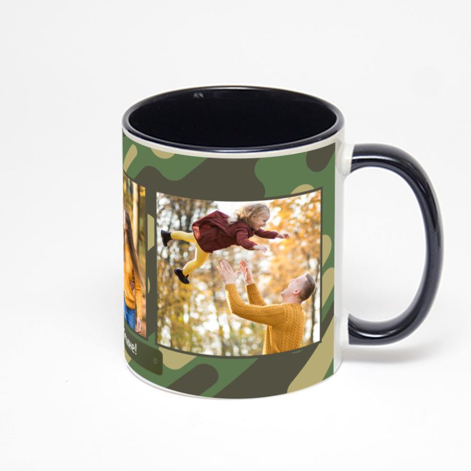 Чёрная кружка с фотопечатью