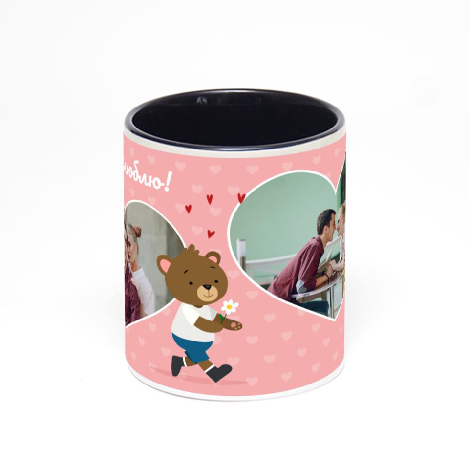 Чёрная кружка с фотопечатью