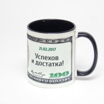 Чёрная кружка с фотопечатью