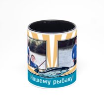 Чёрная кружка с фотопечатью