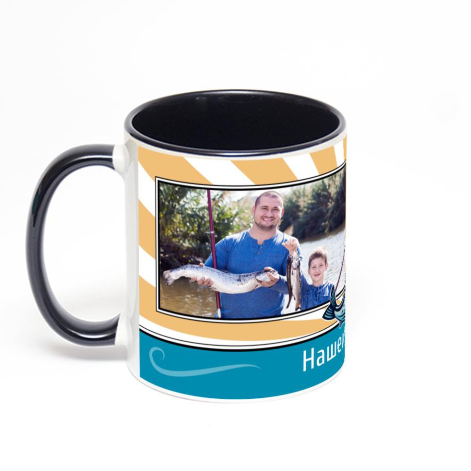 Чёрная кружка с фотопечатью