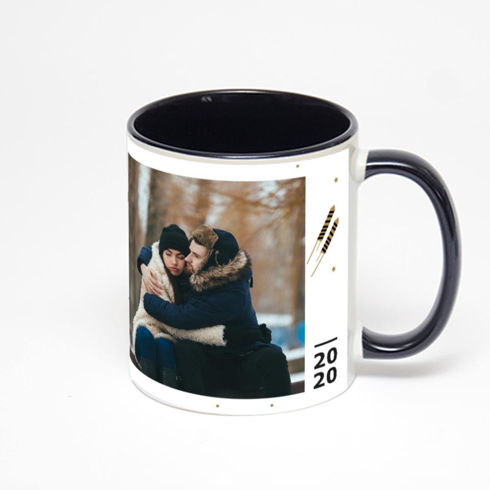 Чёрная кружка с фотопечатью