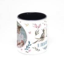 Чёрная кружка с фотопечатью