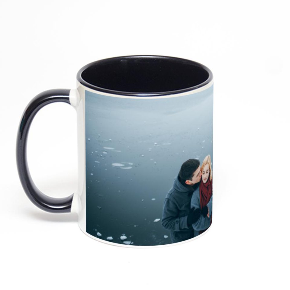 Чёрная кружка с фотопечатью