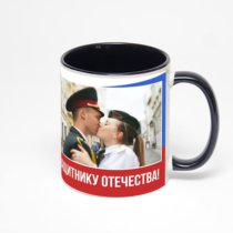 Чёрная кружка с фотопечатью