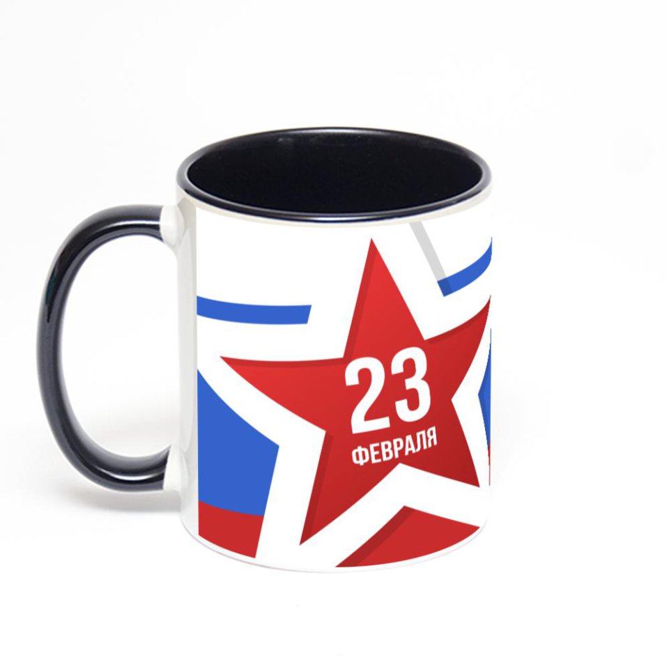 Чёрная кружка с фотопечатью