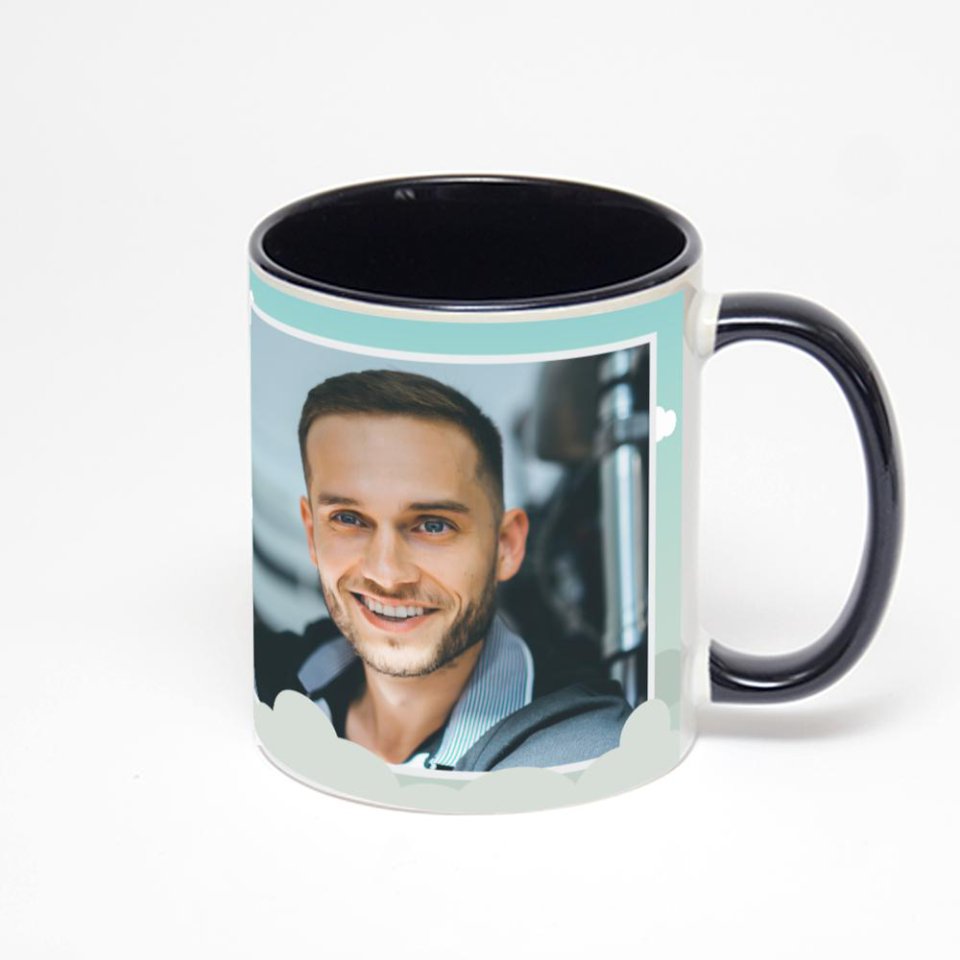 Чёрная кружка с фотопечатью