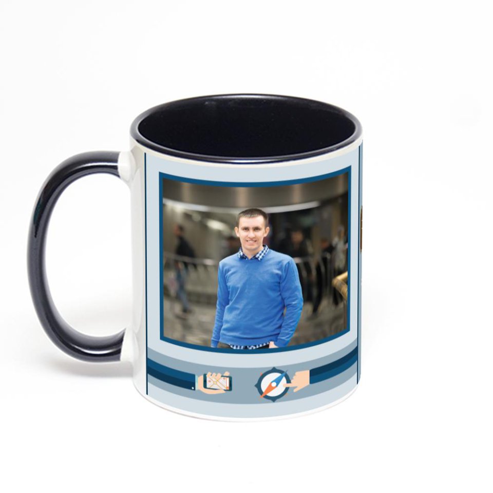 Чёрная кружка с фотопечатью