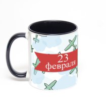 Чёрная кружка с фотопечатью