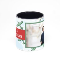 Чёрная кружка с фотопечатью