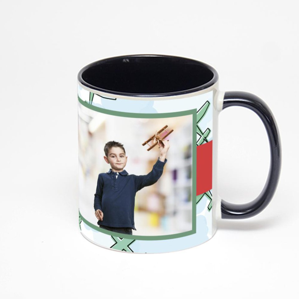 Чёрная кружка с фотопечатью