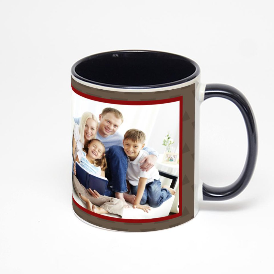 Чёрная кружка с фотопечатью