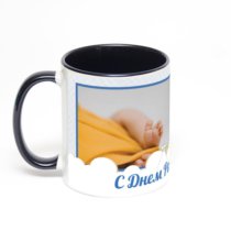 Чёрная кружка с фотопечатью