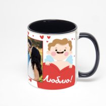 Чёрная кружка с фотопечатью