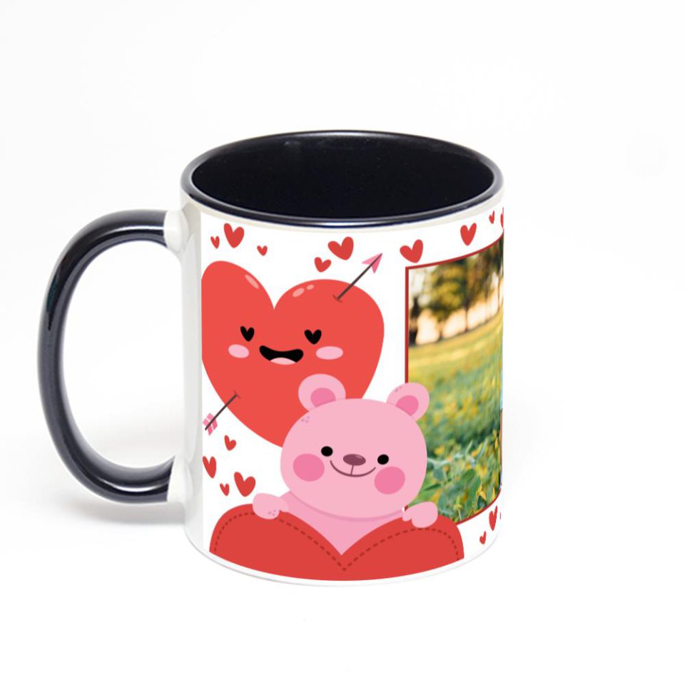 Чёрная кружка с фотопечатью