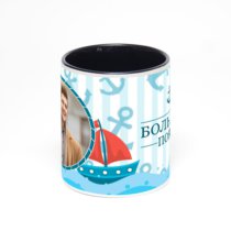 Чёрная кружка с фотопечатью