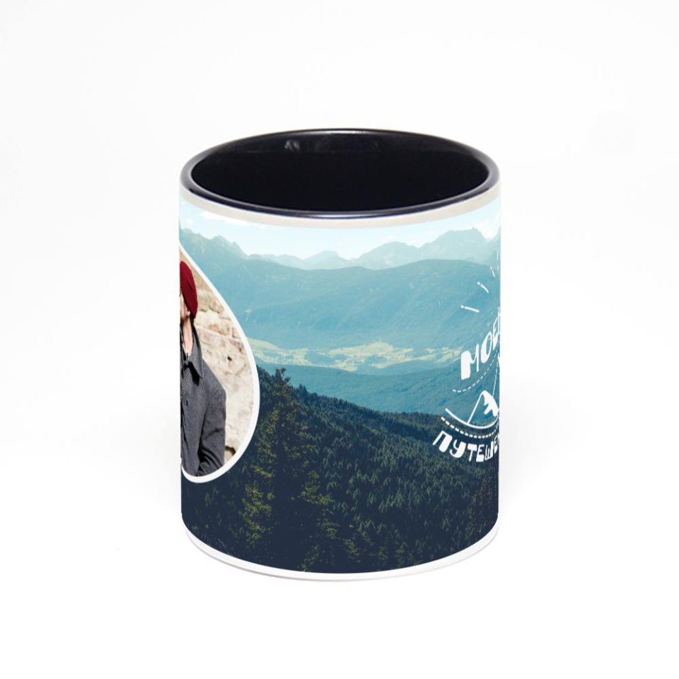 Чёрная кружка с фотопечатью