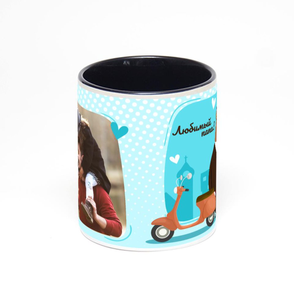 Чёрная кружка с фотопечатью