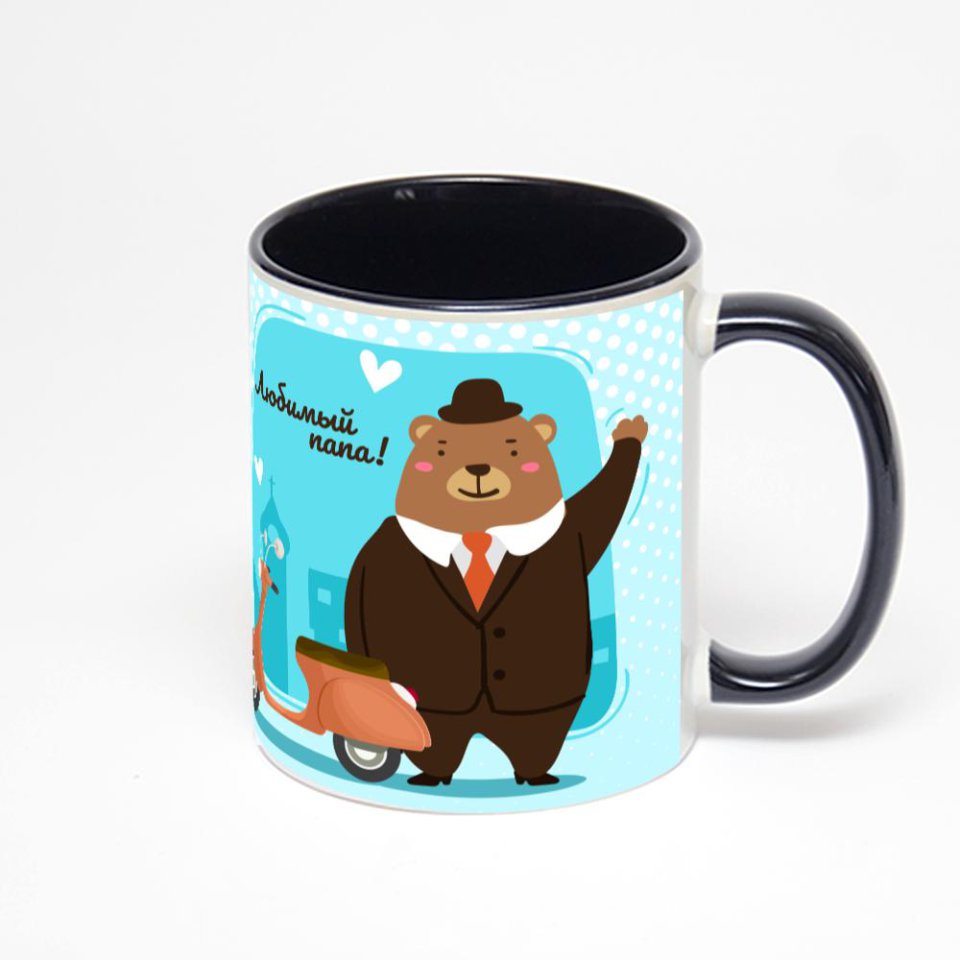 Чёрная кружка с фотопечатью