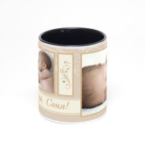 Чёрная кружка с фотопечатью