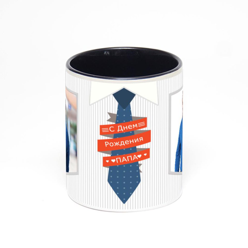 Чёрная кружка с фотопечатью