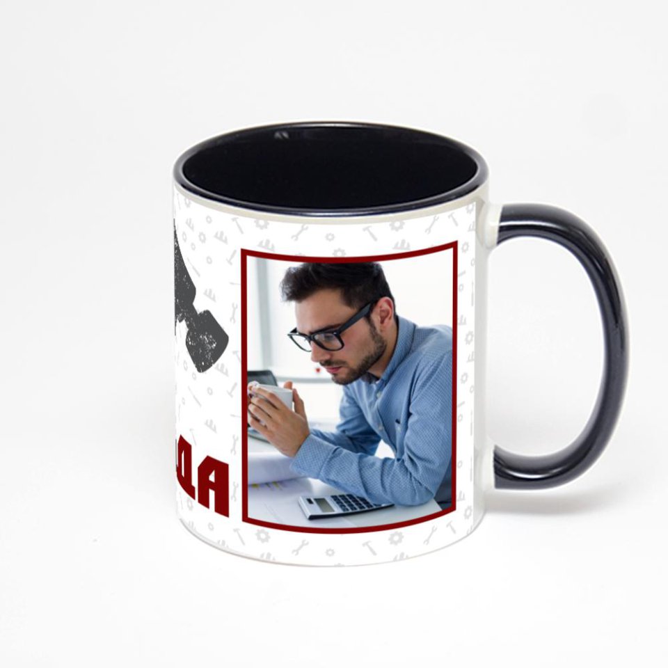 Чёрная кружка с фотопечатью