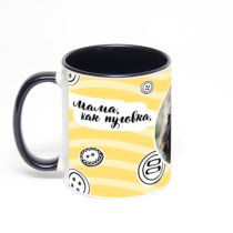 Чёрная кружка с фотопечатью