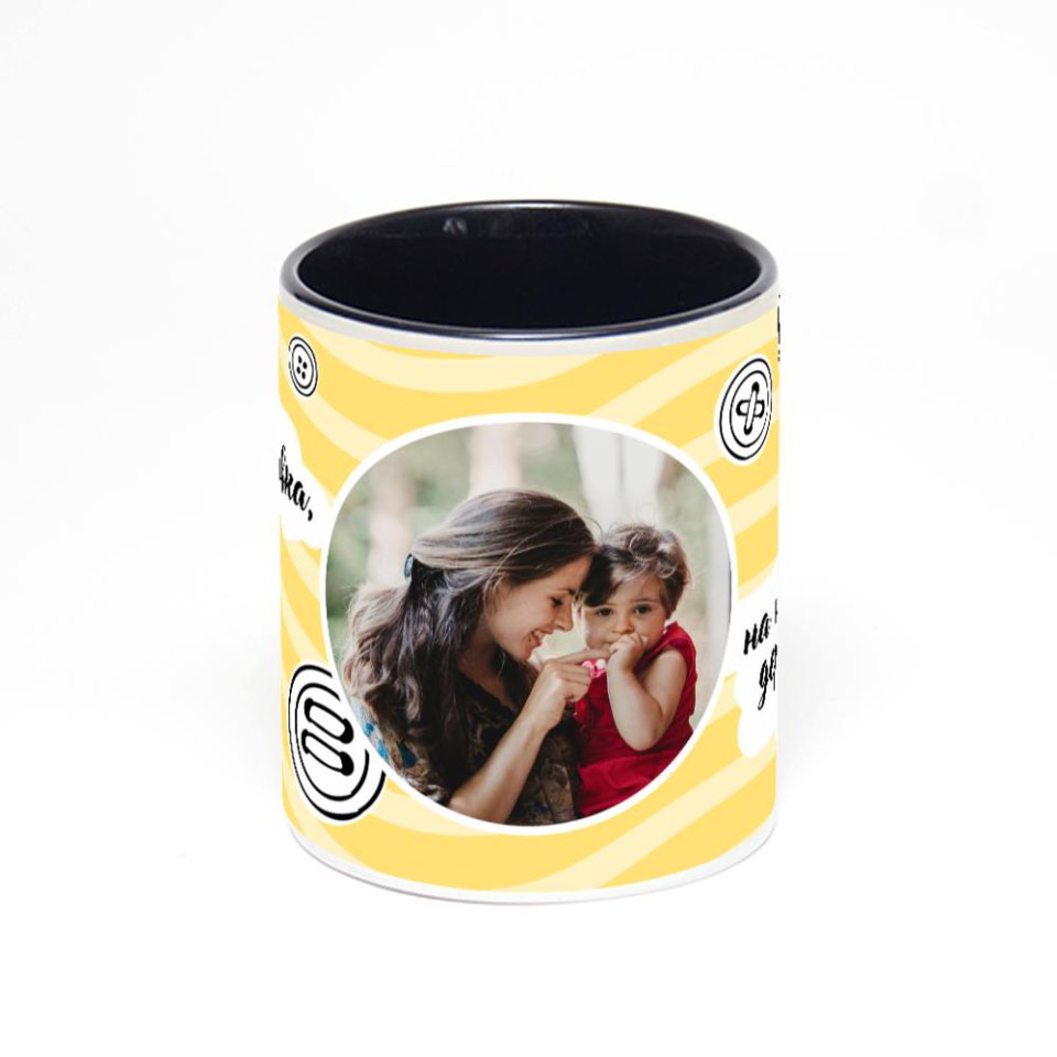 Чёрная кружка с фотопечатью