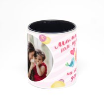 Чёрная кружка с фотопечатью