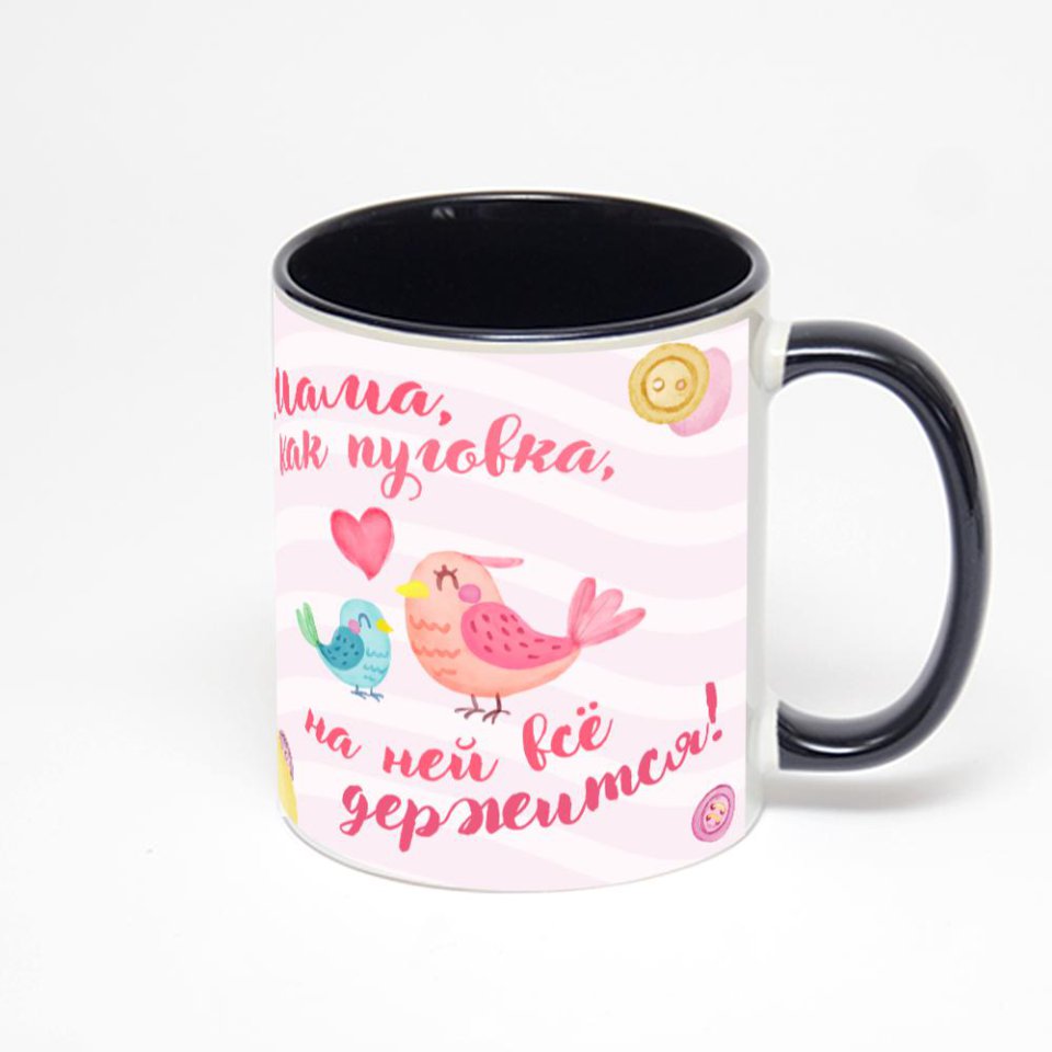 Чёрная кружка с фотопечатью