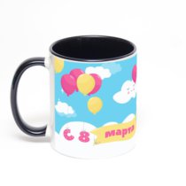 Чёрная кружка с фотопечатью