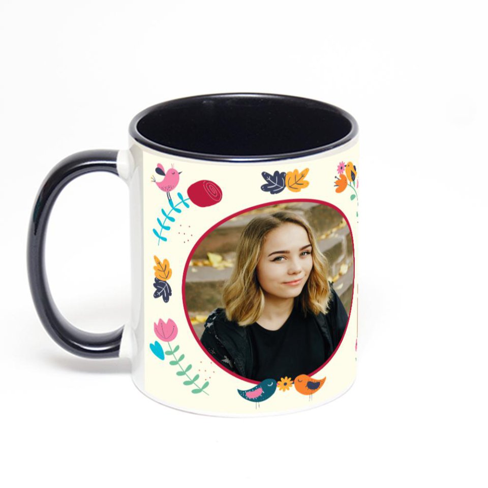 Чёрная кружка с фотопечатью